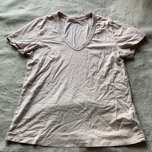 Pink Short Sleeve V-Neck